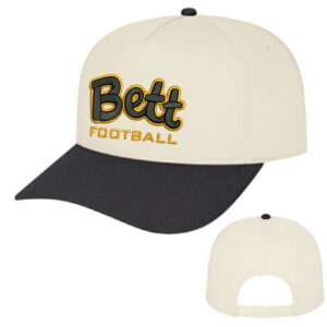 03. Bettendorf HS Football Hometown 5 Panel Cap-Cream-Black