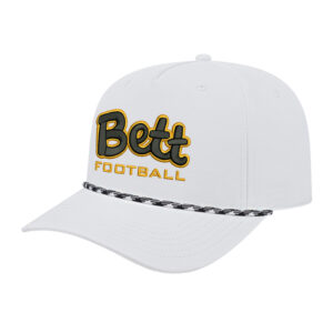 05. Bettendorf HS Football Performance Rope Cap-White-Black