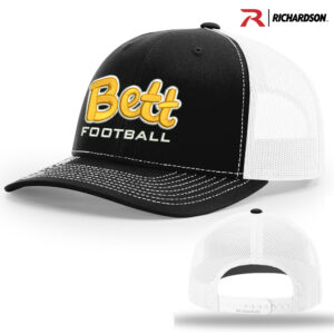 06. Bettendorf HS Football Richardson Snapback Trucker Cap-Black-White