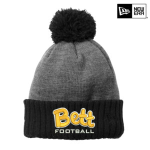 11. Bettendorf HS Football New Era Colorblocked Cuffed Beanie-Black-Heather Grey