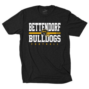 12. Bettendorf HS Football Triblend Short Sleeve Tee-Black Frost
