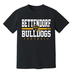 13. Bettendorf HS Football Comfort Colors Heavyweight Ring Spun Tee-Black