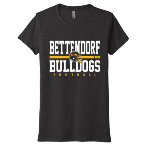 15. Bettendorf HS Football Next Level Women’s Triblend Tee-Vintage Black