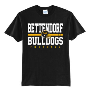 15. Bettendorf HS Football Short Sleeve Tee-Black
