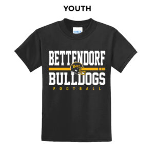 17. Bettendorf HS Football Youth Short Sleeve Tee-Black
