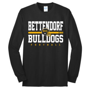 20. Bettendorf HS Football Long Sleeve Tee-Black