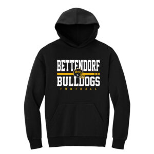 23. Bettendorf HS Football District VIT Heavyweight Fleece Hoodie-Black