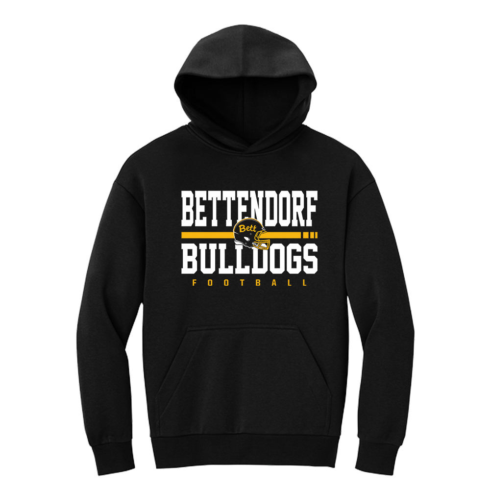 23. Bettendorf HS Football District VIT Heavyweight Fleece Hoodie-Black