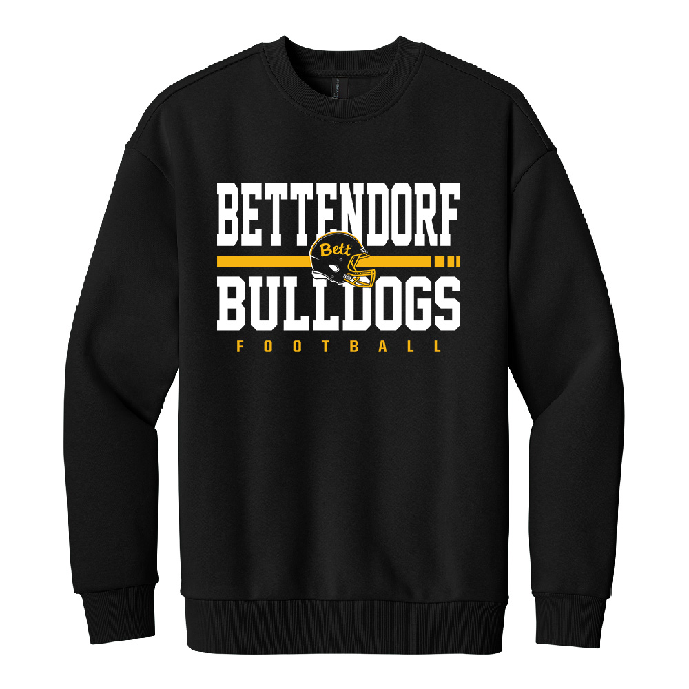 24. Bettendorf HS Football District VIT Heavyweight Fleece Crew-Black