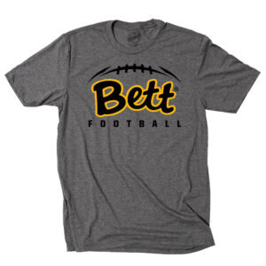 27. Bettendorf HS Football Triblend Short Sleeve Tee-Grey Frost