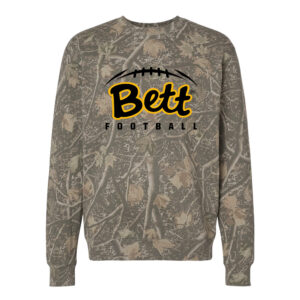 43. Bettendorf HS Football Heavyweight Crewneck Sweatshirt-Deadwood Tree Camo