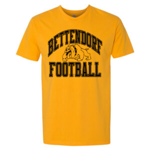 48. Bettendorf HS Football Premium Ringspun Cotton Tee-Gold