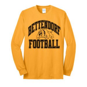 51. Bettendorf HS Football Long Sleeve Tee-Gold