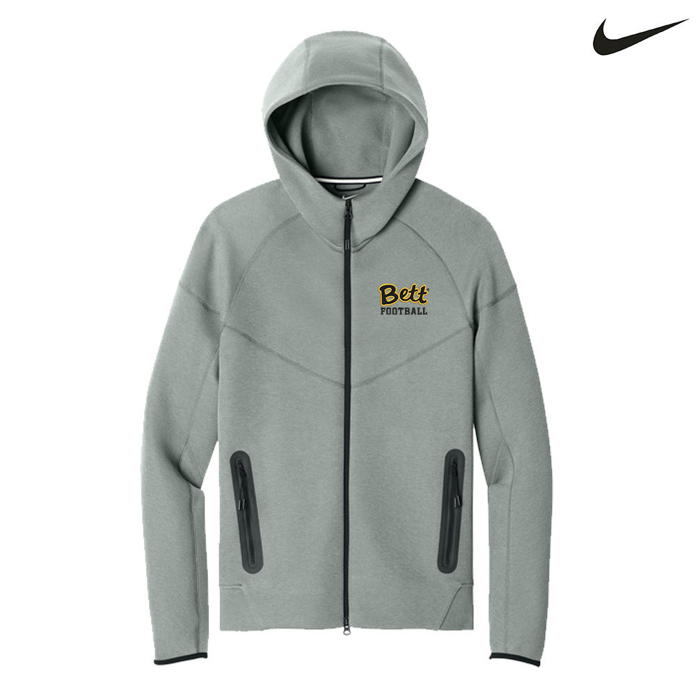 59. Bettendorf HS Football Nike Tech Fleece Full-Zip Hoodie-Dark Grey Heather