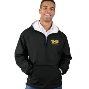 65. Bettendorf HS Football Charles River Classic Solid Pullover Fleece Lined Hooded Jacket-Black