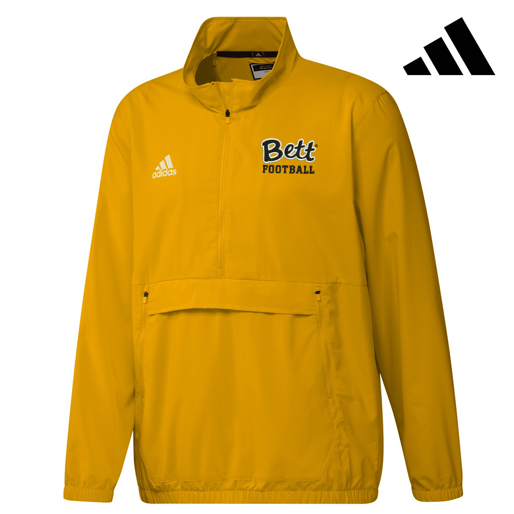 74. Bettendorf HS Football Adidas Stadium 1/4 Zip Woven Pullover-Gold