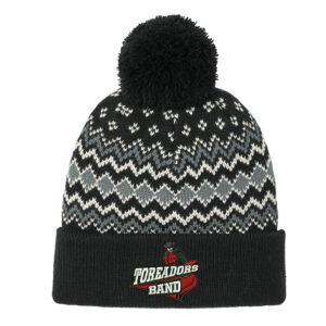 Boone Band Port Authority Alpine Pom Beanie – DeepBlackGustyGreyMarshmallow