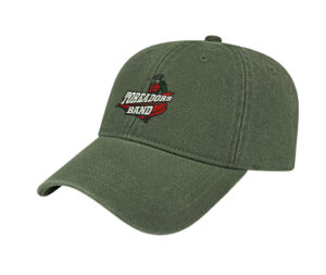 Boone Band Washed Cotton Heavy Canvas snap back cap – Olive