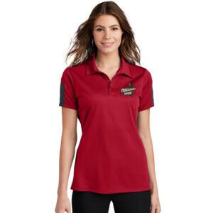 Boone Band Sport Tek Ladies PosiCharge Active Textured Colorblock Polo – RedGrey