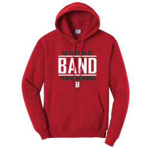 Boone Band Unisex Classic Core weight Cozy Pullover Hooded Sweatshirt – Red