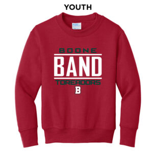 Boone Band  Youth Crewneck Sweatshirt – RED