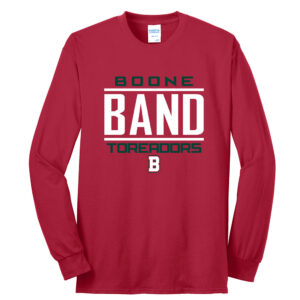 Boone Band Unisex Long Sleeve Core Blend T Shirt – RED