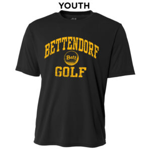 Bett Golf YOUTH Cooling Performance Tshirt-Black