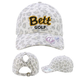 Bett Golf Infinity Her Women’s Garment-Washed Fashion Print Cap -Snow Leopard
