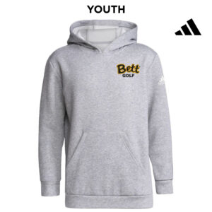 Bett Golf Adidas Youth Fleece Hooded Sweatshirt- Medium Grey Heather (YS, YM)