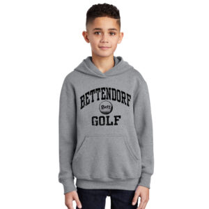 Bett Golf Youth Hooded Sweatshirt-Athletic Heather (YL, YXL)