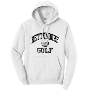 Bett Golf Unisex Fleece Hooded Sweatshirt-White