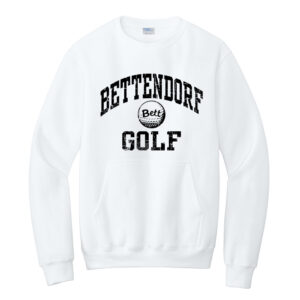 Bett Golf Unisex Core Fleece Crewneck Pocket Sweatshirt-White