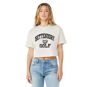 Bett Golf BELLA CANVAS Women’s Jersey Crop Tee-Vintage White