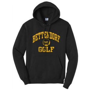 Bett Golf Unisex  Classic Core weight Cozy Pullover Hooded Sweatshirt-Black
