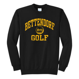 Bett Golf Unisex Core Fleece Crewneck Sweatshirt-Black
