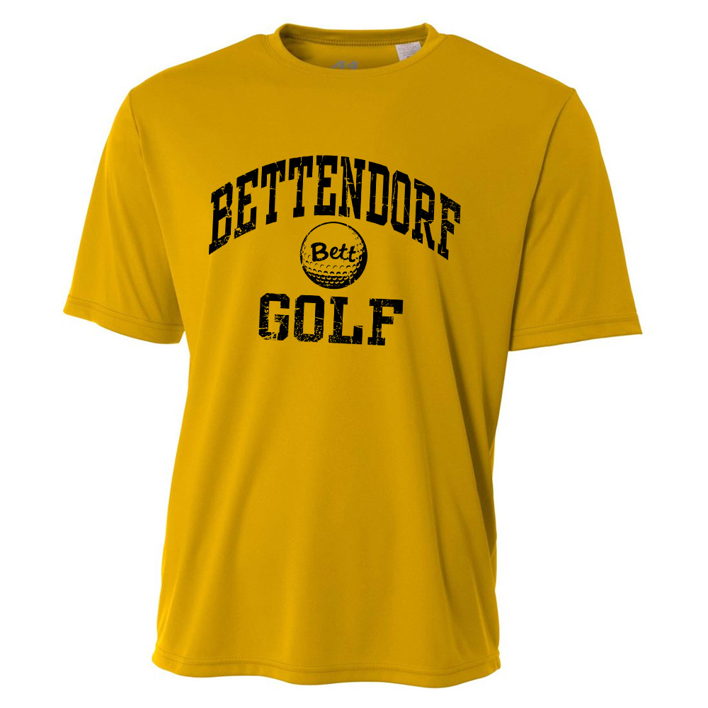 Bett Golf Adult Cooling Performance Tshirt-Gold