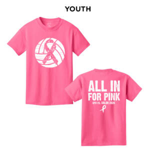 CPU Pink Volleyball YOUTH Core Short Tee – NeonPink