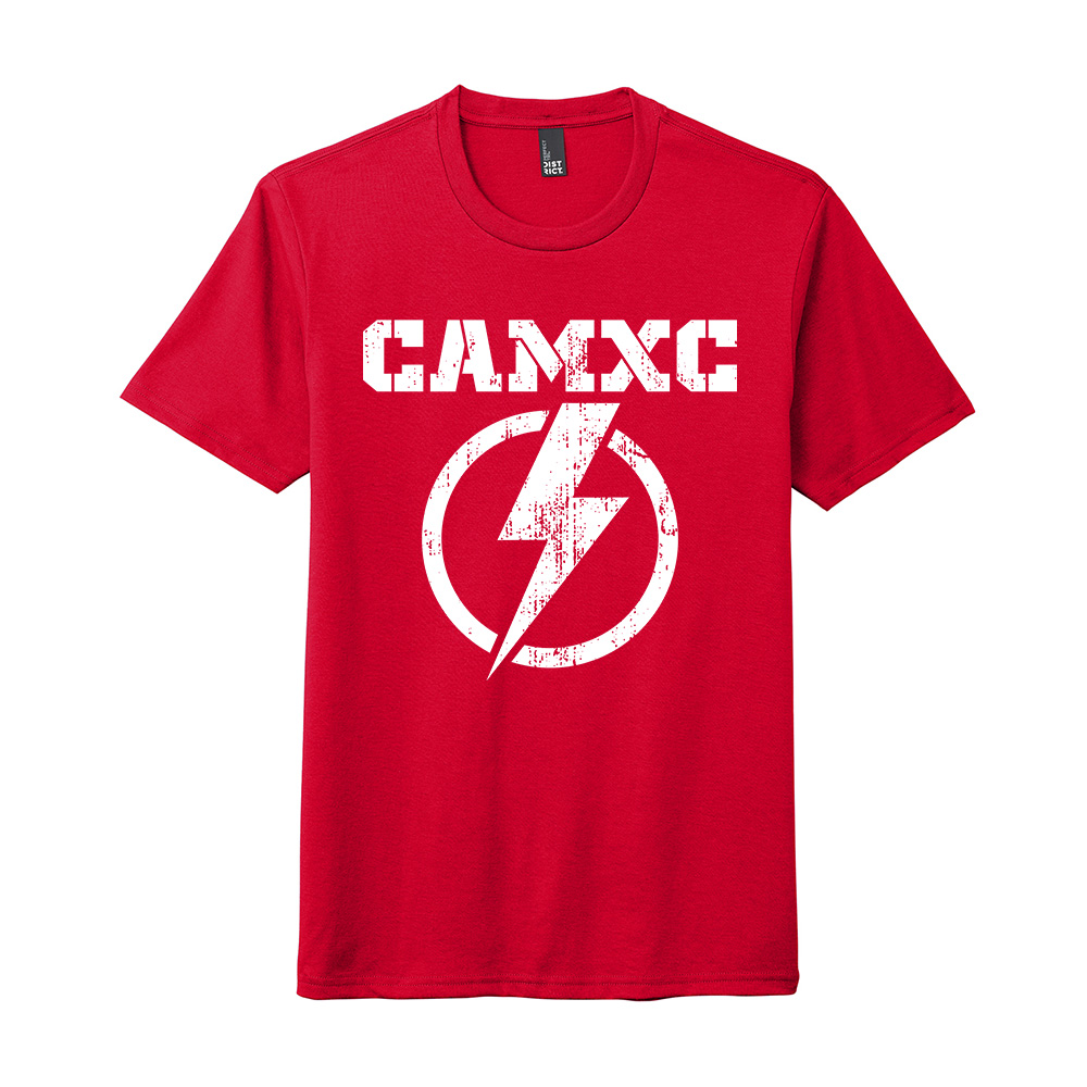 Camanche CC Rah Rah Unisex clothing District Perfect Tri blend Crew Tee - RED