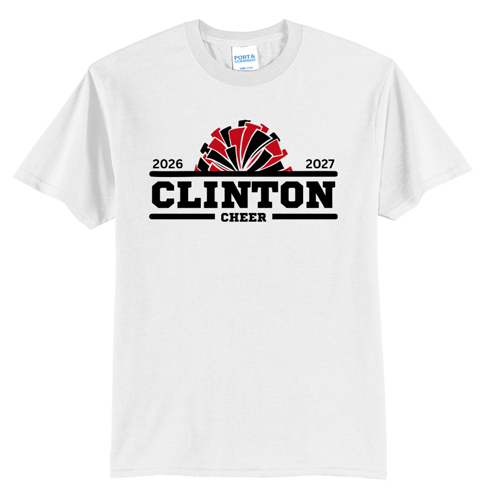 Clinton Cheer Fall Team Unisex Basic Short Sleeve Tee-White