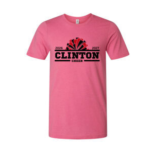 Clinton Cheer Fall Team Unisex Premium Ring Spun Cotton Tee-Heather Charity Pink
