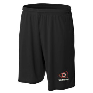 Clinton Cheer Fall Team Moisture Management Men’s Short with Side Pockets-Black