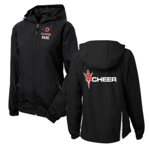 Clinton Cheer Fall Team Sport-Tek Ladies Colorblock Hooded Jacket-Black/White