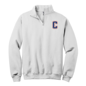 Camanche JERZEES Nublend Unisex Cadet Collar Sweatshirt – White