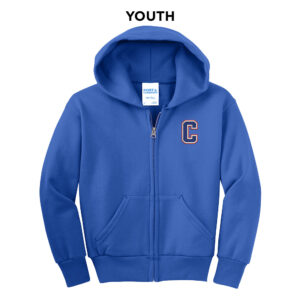 Camanche Youth Core Fleece Full Zip Hooded Sweatshirt – royal