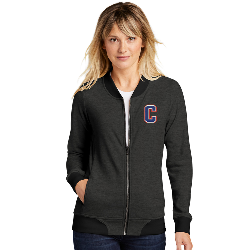 Camanche Sport Tek Ladies Lightweight French Terry Bomber jacket - HeatherBlack
