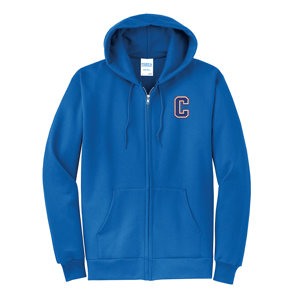 Camanche Unisex Classic Full Zip Hooded Sweatshirt - royal