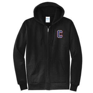 Camanche Unisex Classic Full Zip Hooded Sweatshirt – JetBlack
