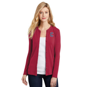Camanche Port Authority Ladies Concept Stretch Button Front Cardigan – RichRed