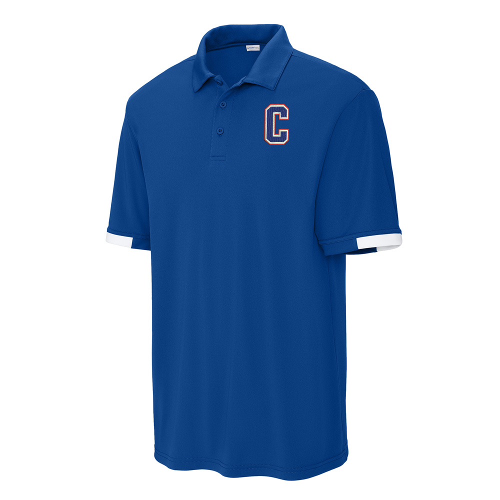 Camanche Sport Tek Men Club Colorblock Polo - Royal White