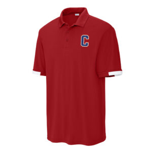 Camanche Sport Tek Men Club Colorblock Polo – Red White